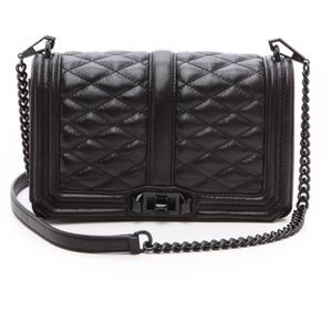 Black Rebecca Minkoff Chevron Quilted Small Love Crossbody